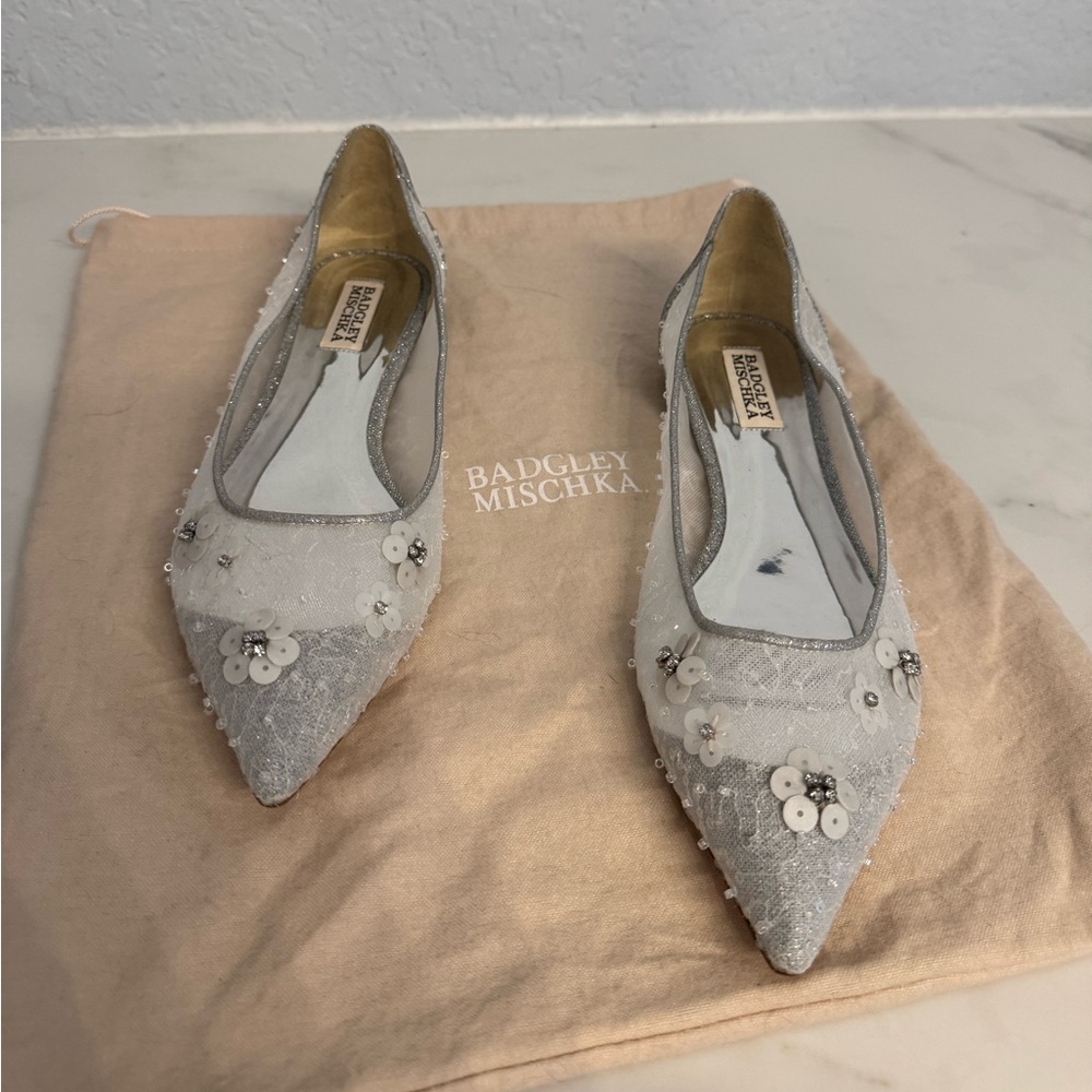 Badgley Mischka tenley embellished ballet flats size 8.5
